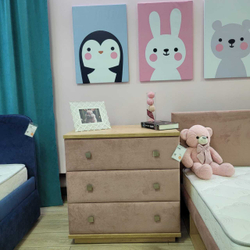 80-55-80 Комод Soft Бунратти/Casa Жемчужно-розовый