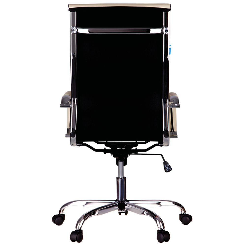 Кресло руководителя Helmi HL-E17 "Slim", экокожа бежевая, хром