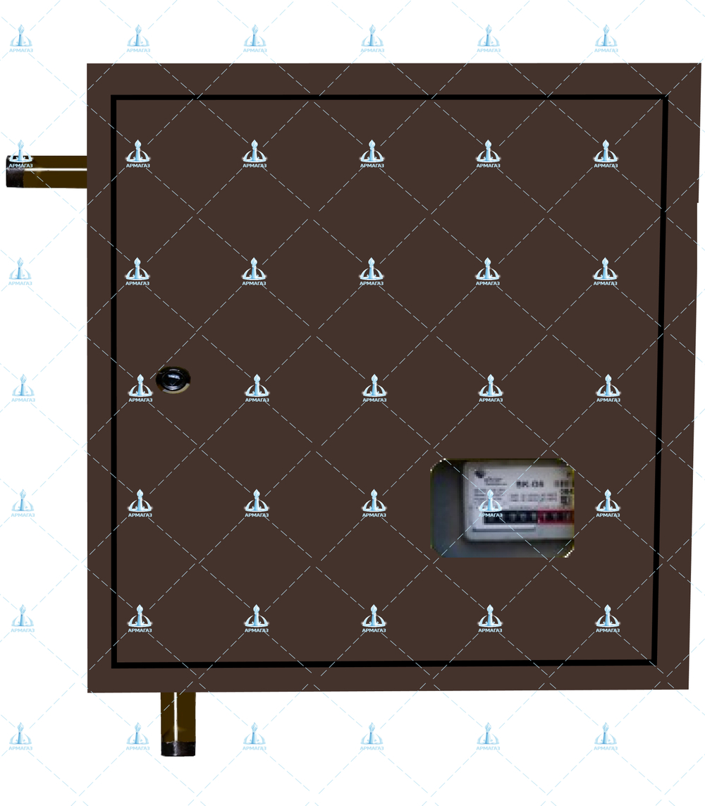 Шкафной газораспределительный пункт ГРПШ-ОХТА-RF-10-1-НЛ-С6-П1 (коричневый)