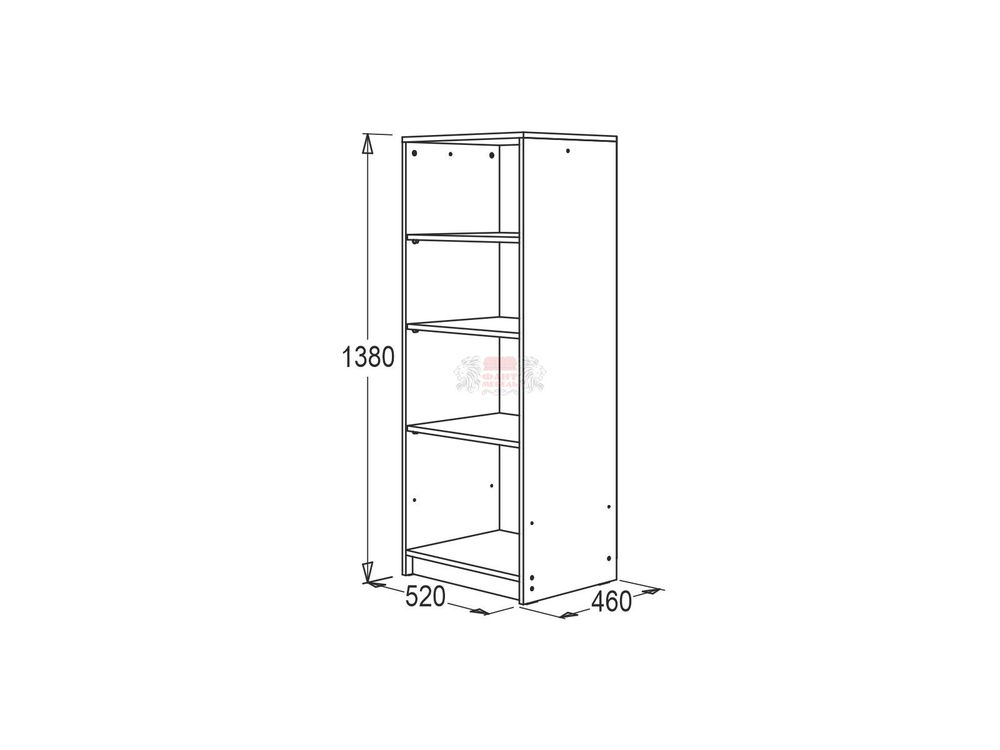 Секция с полками "Александра 23" (анкор темный/сандал белый)