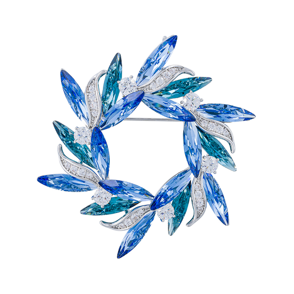 Брошь Fiore Luna ВЕНЕЦ Zircon Crystal XR14425B1 BL/S