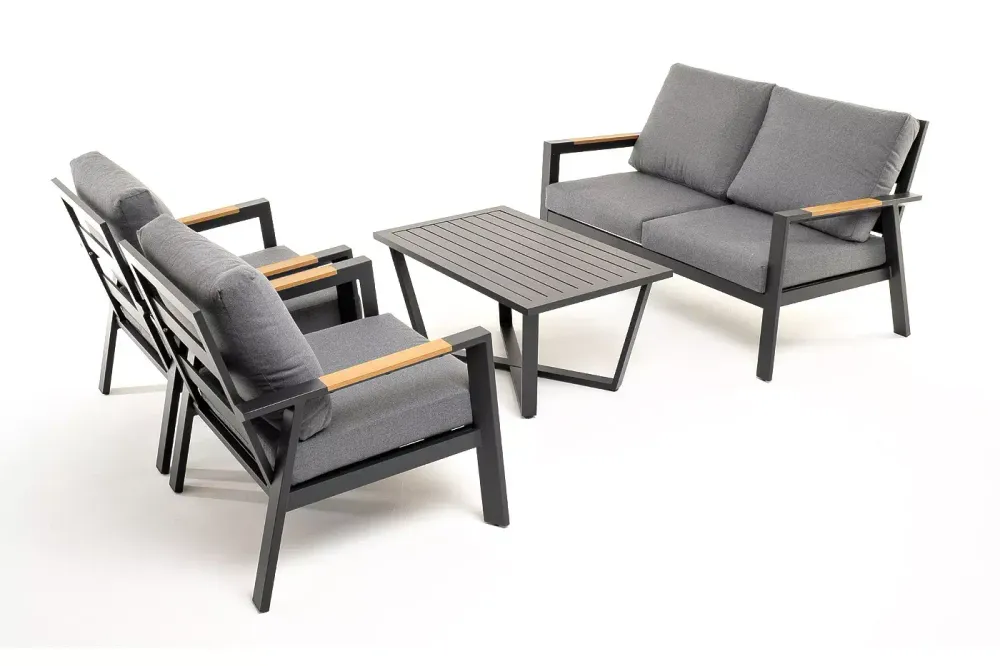 "Орхидея" лаунж-зона 4-местная из алюминия, цвет темно-серый