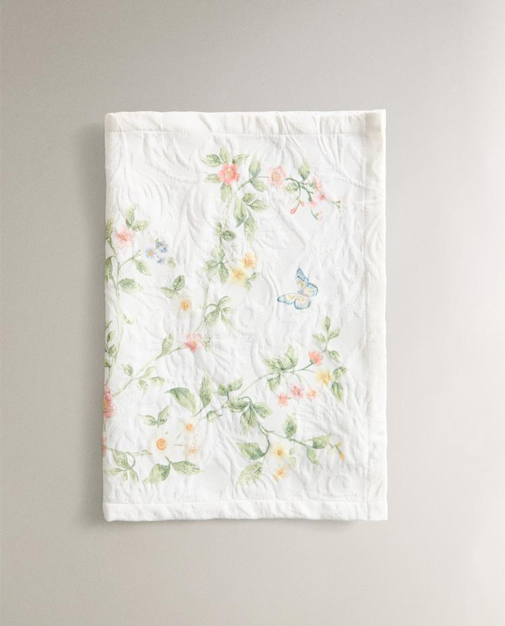 ZARA HOME ЖАККАРДОВАЯ САЛФЕТКА ПОД СТОЛОВЫЕ ПРИБОРЫ С ЦВЕТОЧНЫМ УЗОРОМ, ЗЕЛЕНЫЙ