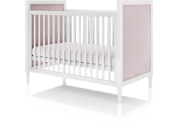 Кроватка Elit (белый, розовая ткань)