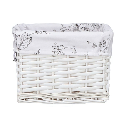 Корзина стеллажная "Цветы", Д250 Ш180 В180, белая