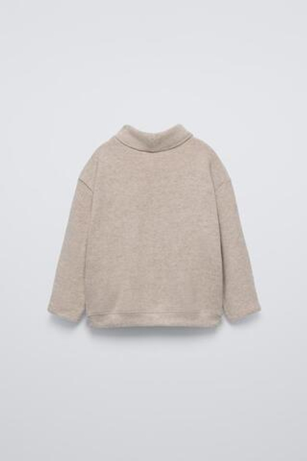ZARA ТОП SOFT TOUCH С ВЫШИВКОЙ, ПЕСОЧНЫЙ