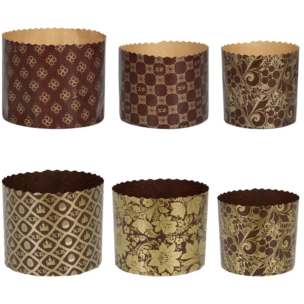 Набор бумажных форм для выпечки куличей «Пасхальный», 3 шт, 0,5 л d 9*9 см, 1 л d 11*8,5 см, 1,25 л d 12,5*10 см, микс