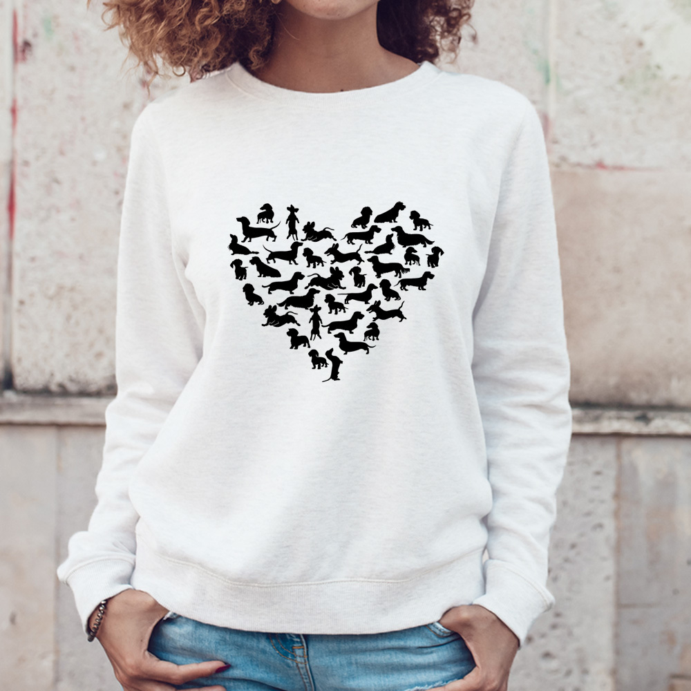 Свитшот "Сердце с силуэтами Такс"