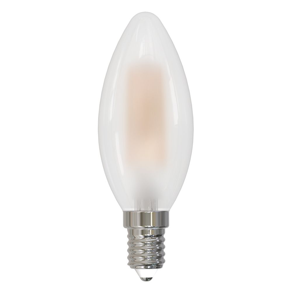 LED-C35-6W-4000K-E14-FR-SLF Лампа светодиодная. Форма свеча. матовая. Белый свет 4000K. ТМ Volpe