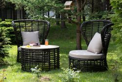 "Парма" кофейный комплект из искусственного ротанга, цвет бронзовый