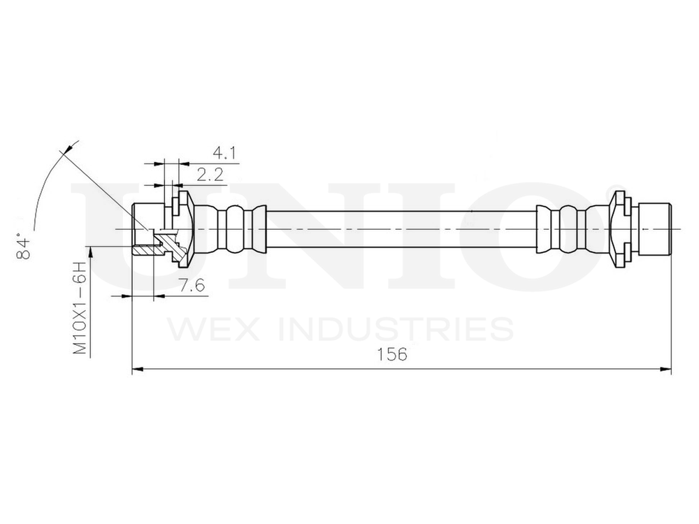 Шланг тормозной задний правый UNIO BRH-10102