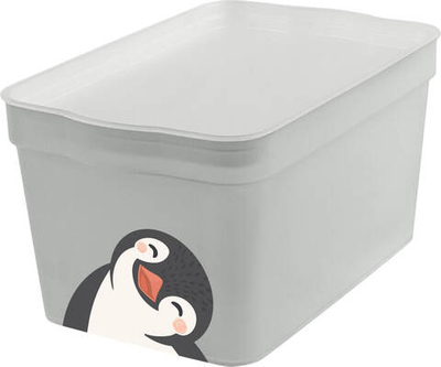 Ящик пластиковый для хранения KEEPLEX HAPPY с крышкой 7,5 л 320*211*141 мм PENGUIN