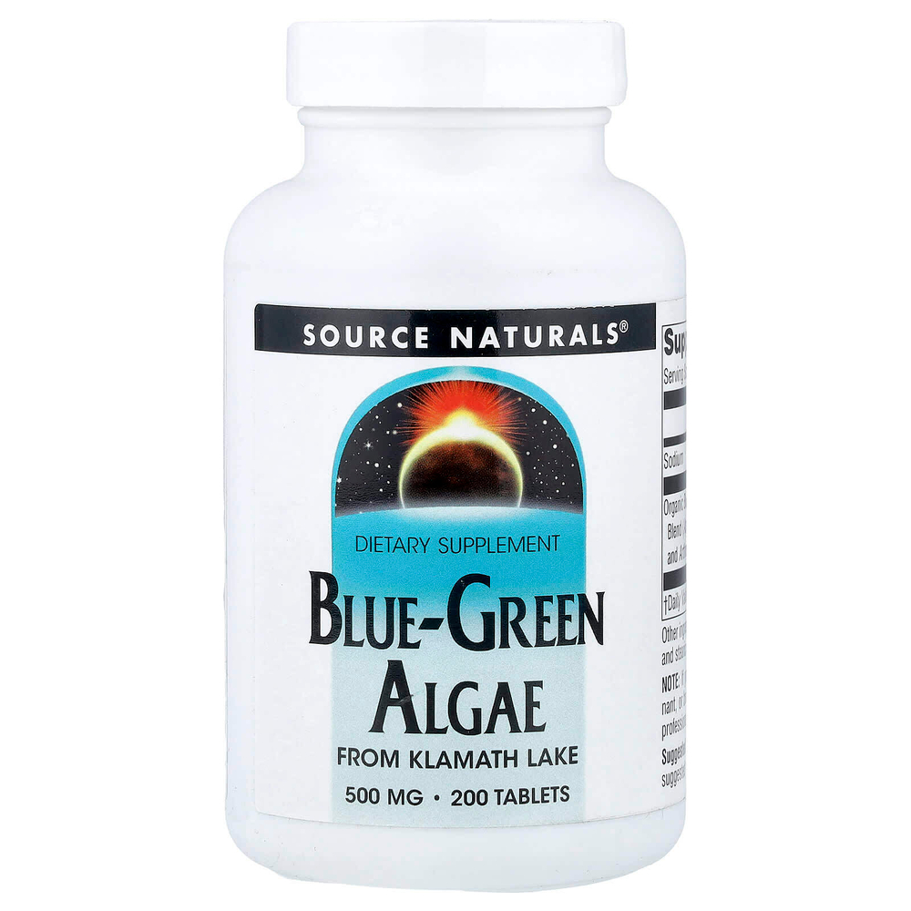 Source Naturals, сине-зеленые водоросли, 500 мг, 200 таблеток