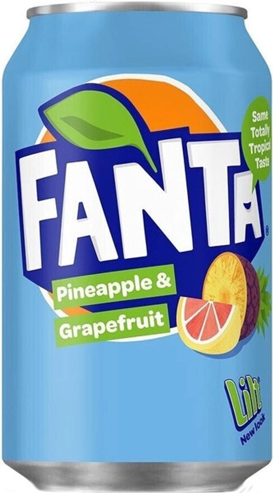Газированный напиток Фанта Ананас &amp; Грейпфрут / Fanta Pineapple &amp; Grapefruit (Великобритания) 0.33 - банка
