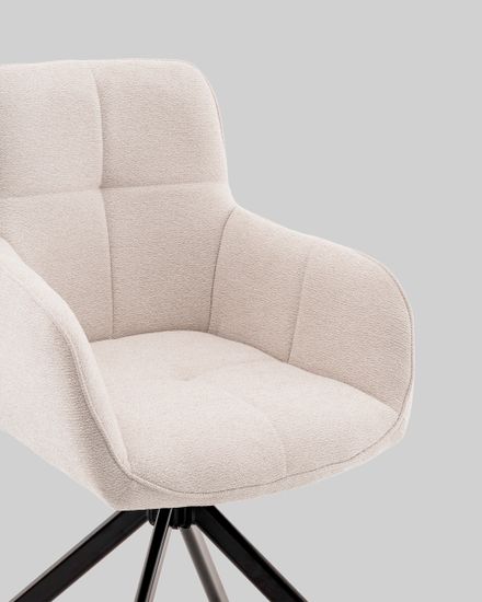 Стул обеденный Edme крутящийся, кремовый