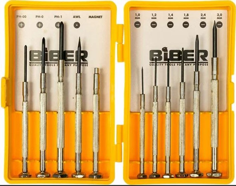 Набор отверток Biber 85566 для точных работ (11 шт.)---