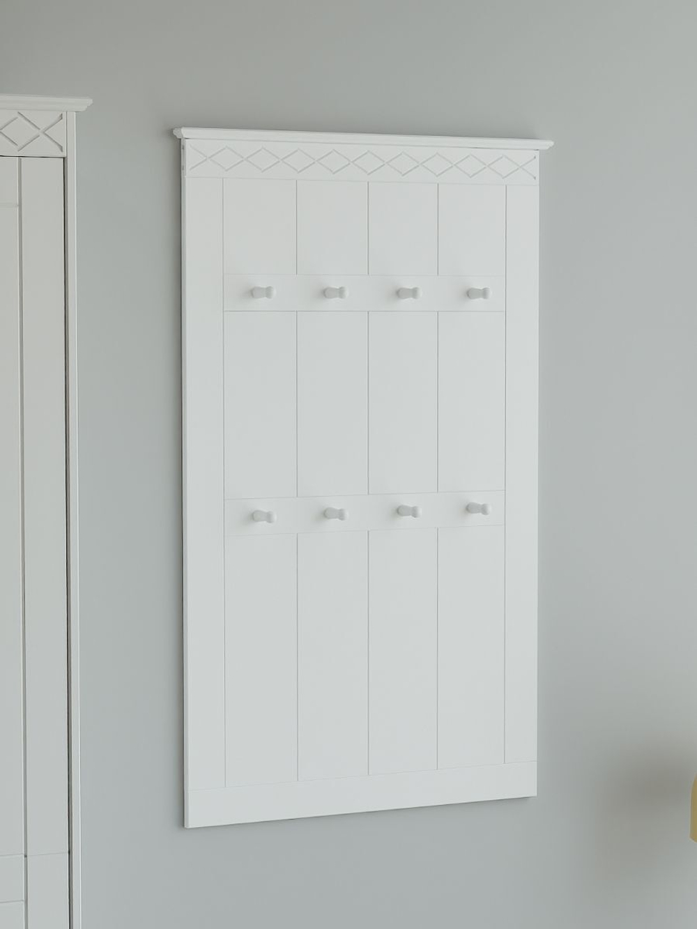 Вешалка настенная Индра из МДФ, белая