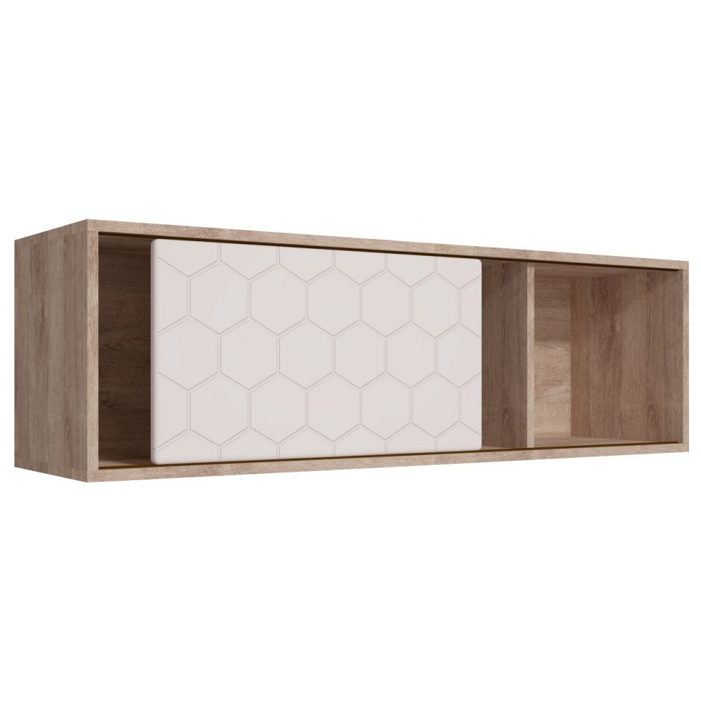 Полка купе "Войтек" М-3 (дуб баррик светлый/белый матовый), ЛДСП/МДФ, Комфорт-S, г. Ижевск