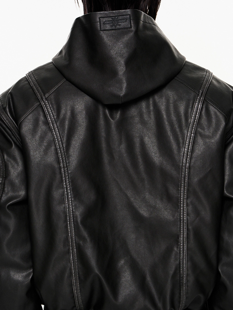 Куртка BLIND "Opium" Hooded Leather Jacket