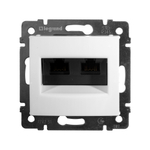 Розетка компьютерная двойная RJ45 категория 5e UTP с захватами - белый Valena Classic LEGRAND