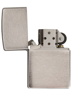 Зажигалка Zippo c покрытием Brushed Chrome, латунь/сталь, серебристая, матовая, 36х12x56 мм
