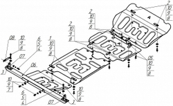 Защита радиатора, картера двигателя, КПП, раздаточной коробки (1,5 мм, сталь) для Changan Hunter Plus 2023- АвтоСтандарт.57209