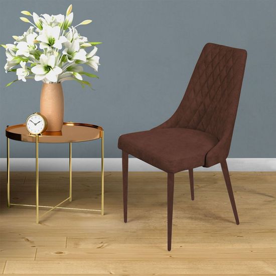 Стул CONNOR LUXE, бархат коричневый 12/конус