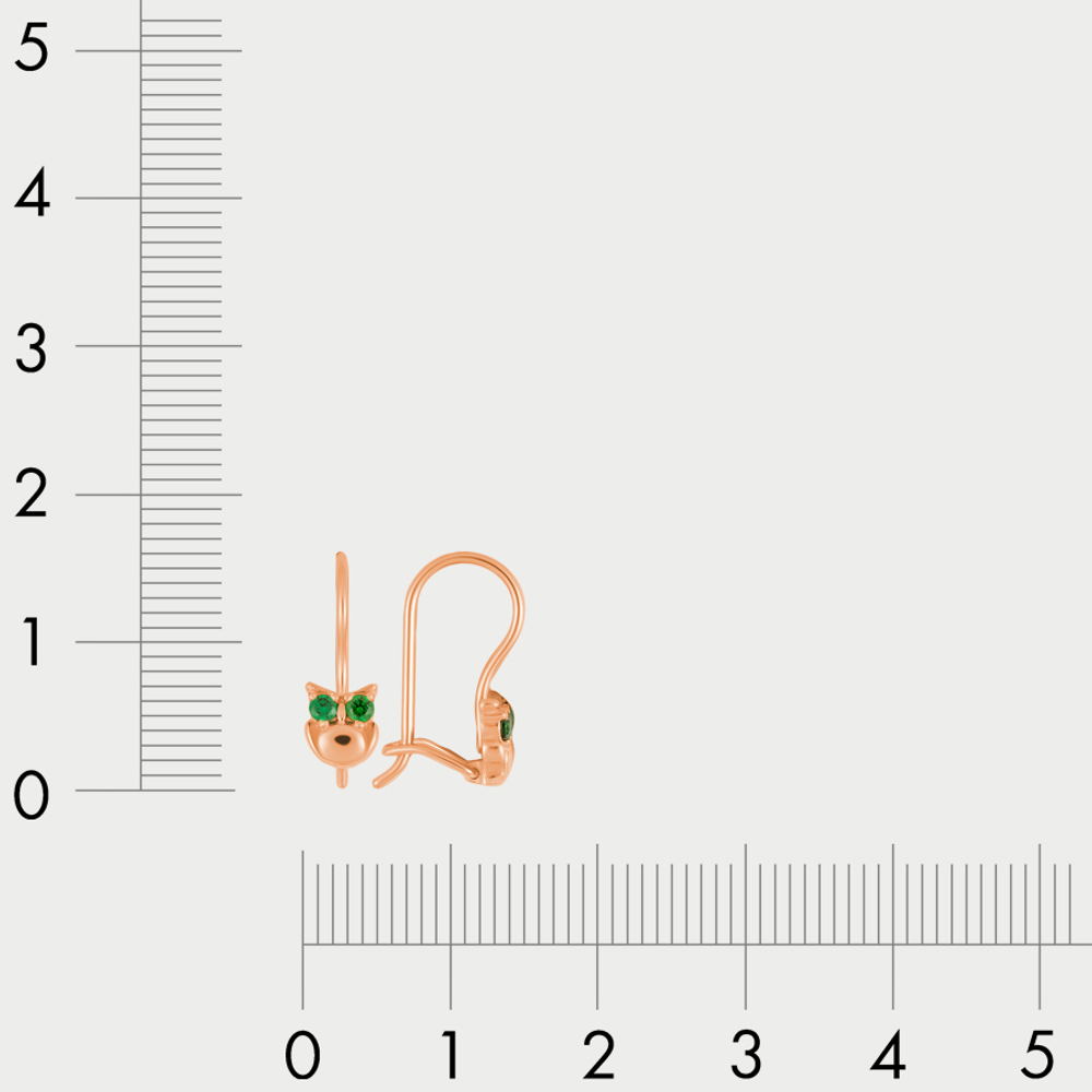 Серьги с фианитами для детей из розового золота 585 пробы (арт. 20929с2)