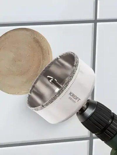 Коронка алмазная 68 мм по керамике цилиндричиский хвостовик KROFT