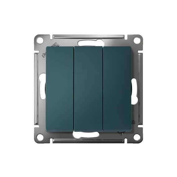 Выключатель 3-кл. СП AtlasDesign 10А IP20 (сх. 1+1+1) 10AX механизм изумруд SE ATN000831
