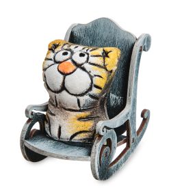 КоКо Шамель KK-708 Фигурка «Тигренок на кресле-качалке» шамот