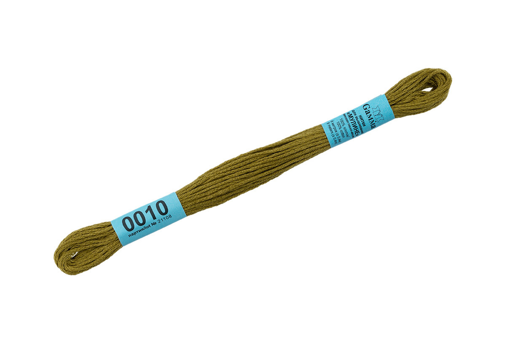 Мулине "Gamma", 100% хлопок, 8 м, №0010