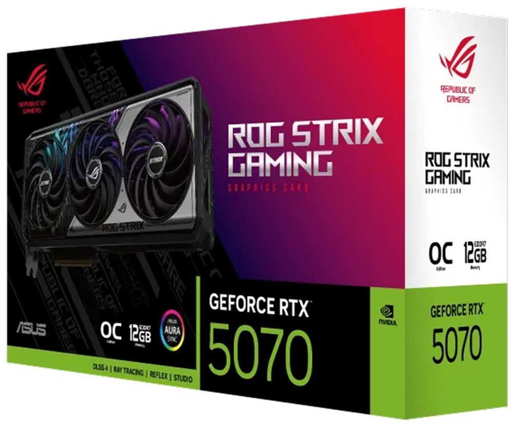 Видеокарта ASUS ASUS ROG Strix GeForce RTX 5070 12GB GDDR7 OC Edition (ROG-STRIX-RTX5070-O12G-GAMING) 12 Гб