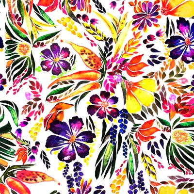 Яркие цветы на белом 2