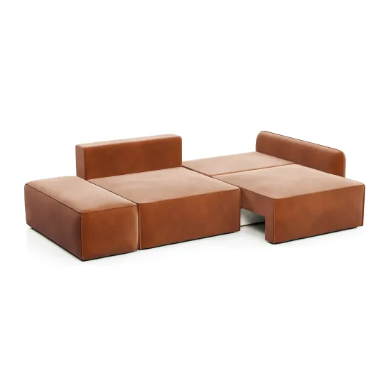 ПОРТЛЕНД Диван прямой с банкеткой терракотовый