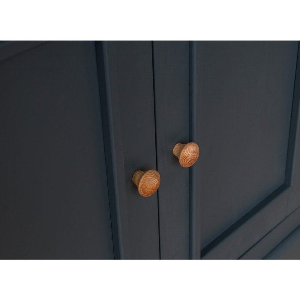 Шкаф для посуды «Форест» широкий 4 двери 1 ящик серый 7012/бейц-масло