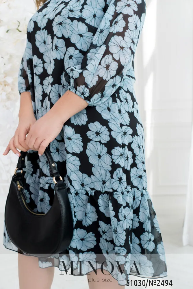 Платье 2494-черный-мята Minova