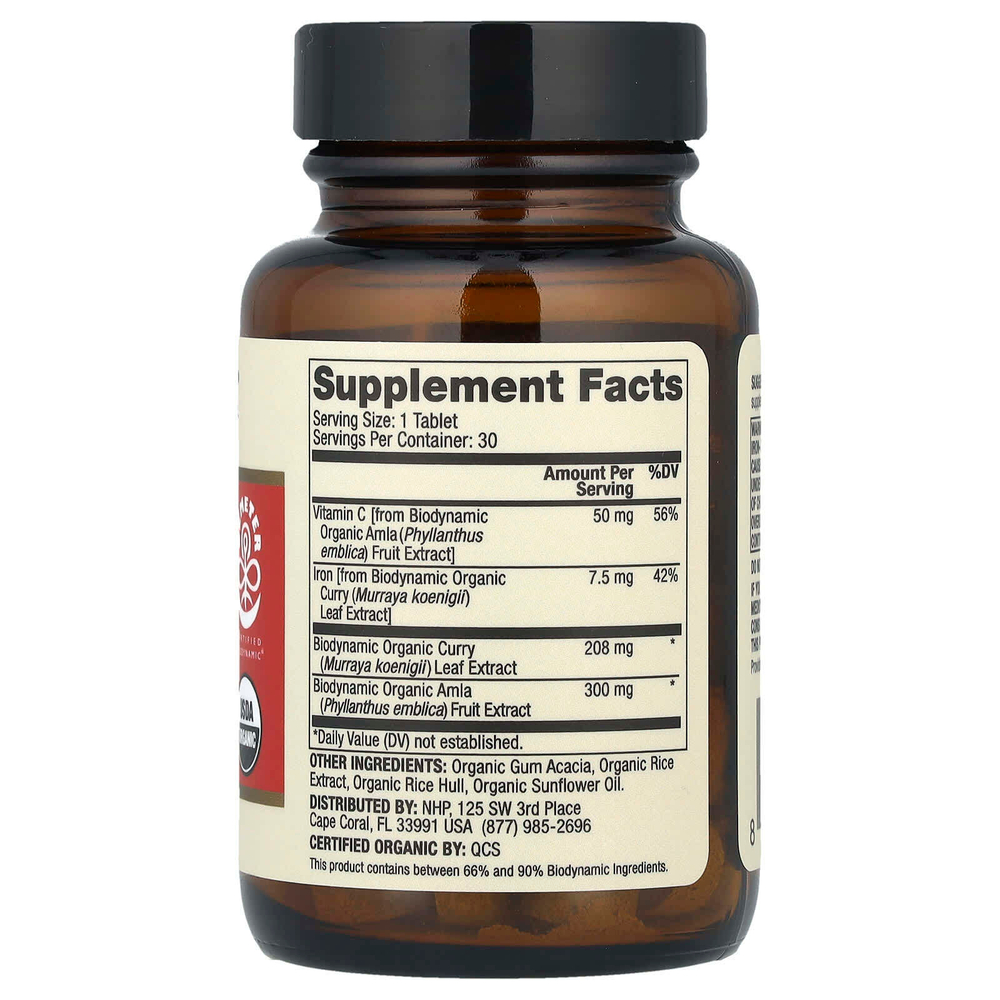 Dr. Mercola, Biodynamic®, железо из органического карри, 30 таблеток