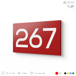 Номер на дверь 267, табличка на дверь для офиса, квартиры, кабинета, аудитории, склада, красная 120х70 мм, Айдентика Технолоджи