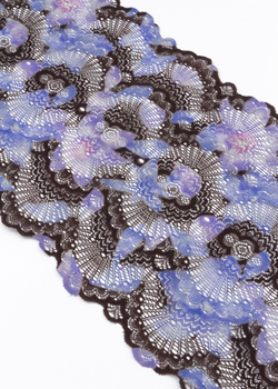 Эластичное кружево горький шоколад с мультиколор ширина 19 см