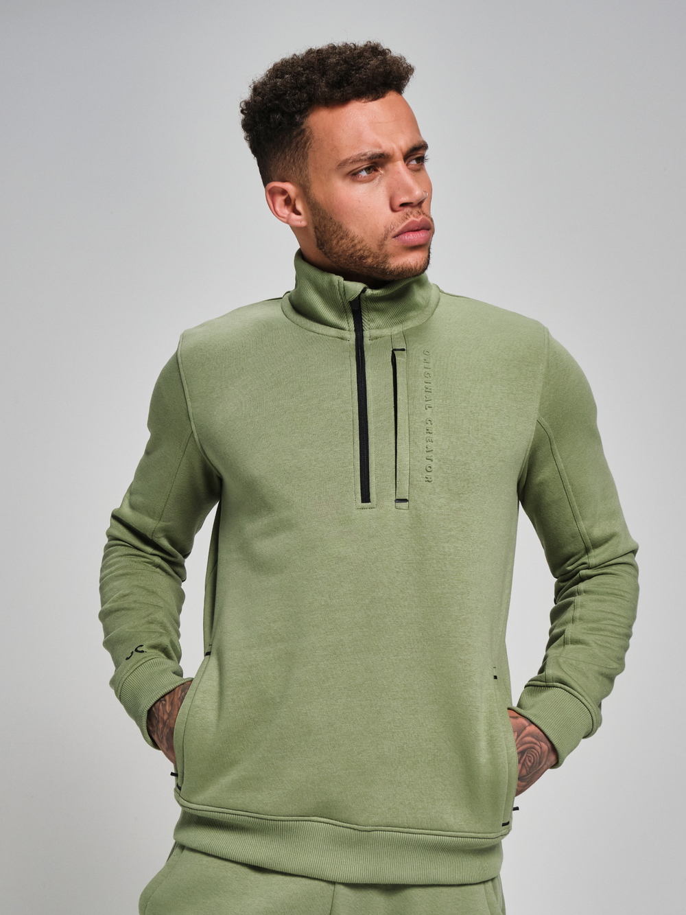 Свитшот с короткой молнией ORIGINAL CREATOR HALF ZIP, Светло-зеленый