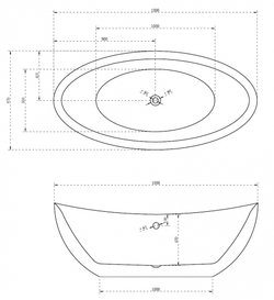 Акриловая ванна отдельностоящая ABBER AB9248 схема