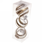 Новогодние шары 8 см (набор 3 шт) «Сказочный узор», золото