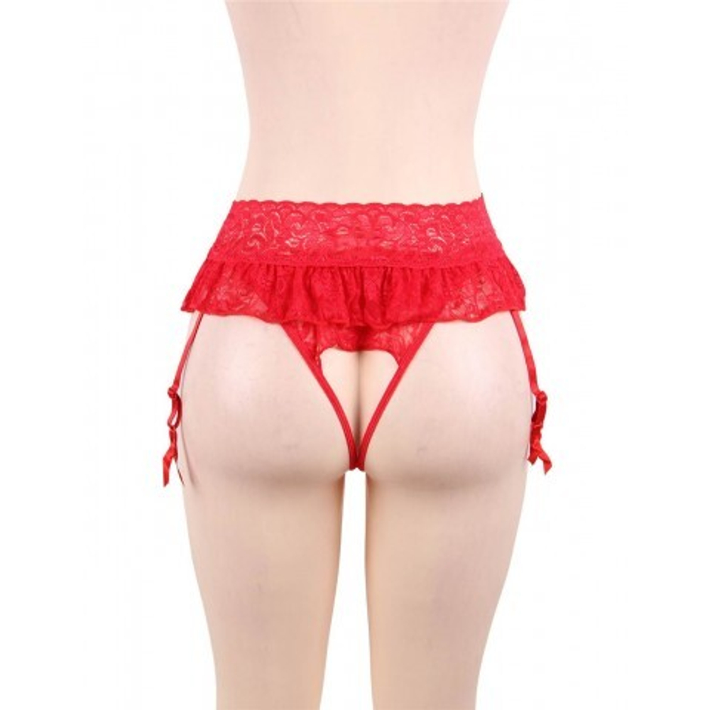 Пояс для чулок кружевной Red Sexy Bow (XS-S)