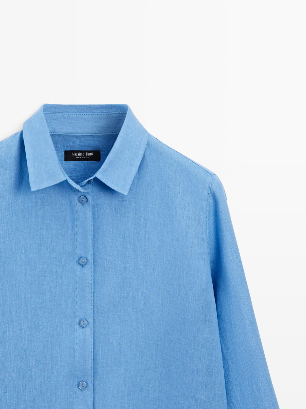 Massimo Dutti Свободная рубашка из 100% льна, индиго