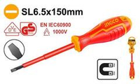 Отвертка диэлектрическая плоская SL6,5x150 мм INGCO HISD816150 INDUSTRIAL