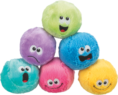 Игрушка для собак Мяч-смайлик, 10 см, плюш в ассортименте, Trixie