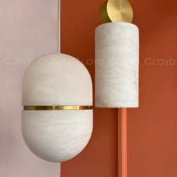 Подвесной светильник Cloyd DILEMMA-B P1 / Ø14 см - алебастр - латунь (арт.12348)