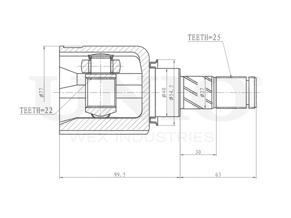 ШРУС внутренний правый UNIO CVJ-30160