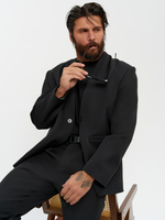 Однобортный костюм без ворота